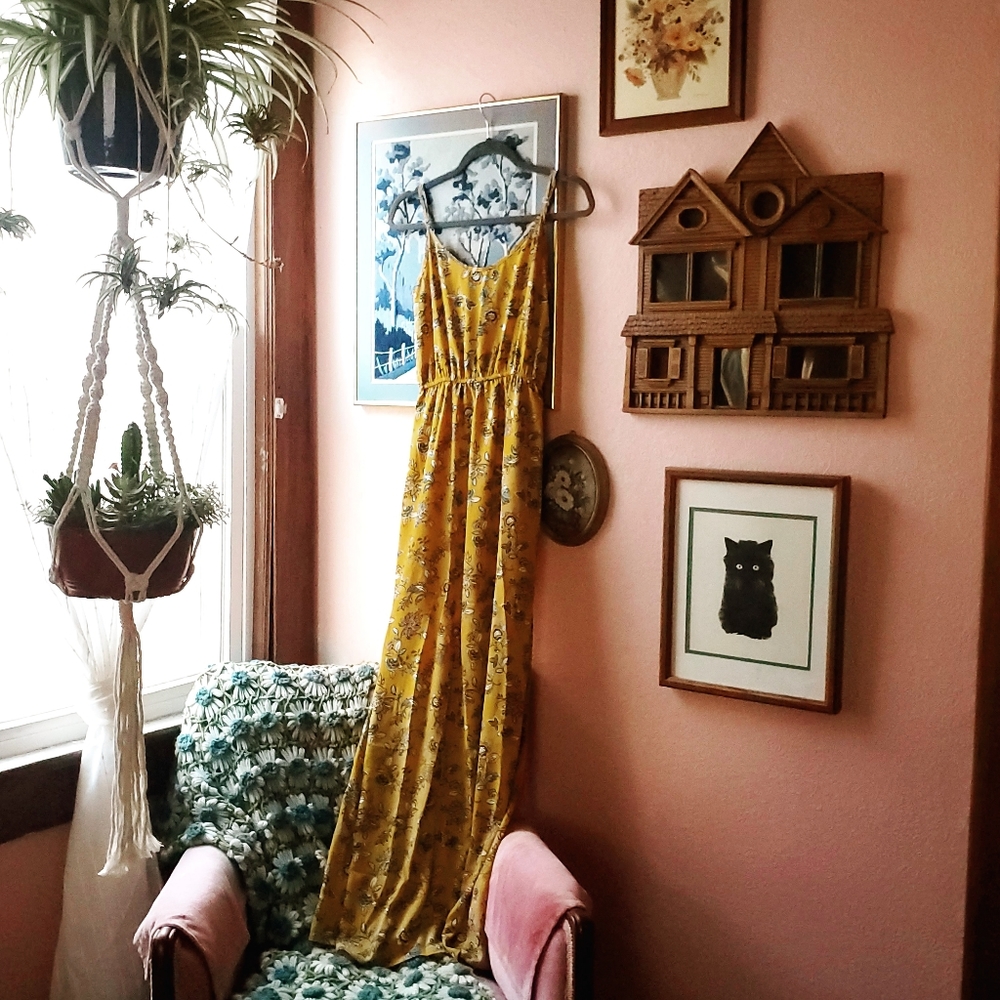 Boho Gold Floral Maxi